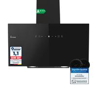 Cappa Aspirante 90cm Ricircolo Scarico Parete Inclinata Nera Controllo Gestuale [EEK: A+++]