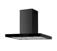 Dunstabzugshaube Inselhaube 90 cm Kaminhaube Schwarz matt Touch Control Respekta