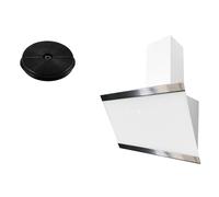 Cappa Aspirante Cappa Inclinata Testa Libera 60 CM Bianco Con Filtro [EEK: A++]