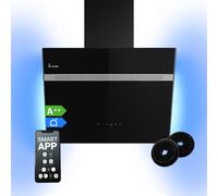 Cappa Aspirante 60 cm | Montaggio a Parete | Nero | Vetro | App Smart WiFi | Illuminazione LED RGBW | Comando Touch | ALPINA609HC