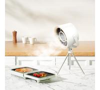 Cappa aspirante portatile, cappa aspirante con filtro sostituibile, cappa per desktop con ventilatore di scarico a 3 marce, sfiato da cucina per barbecue, cucina, hot pot (bianco classico)