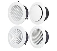 Cappa aspirante rotonda in ABS bianco, aria fresca, ventilazione interna, aria condizionata centralizzata, bocchette regolabili(150mm,Oblique shutter air vents)