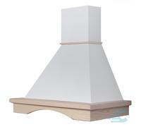 Cappa classica NAPOL 90 rustica legno frassino grezzo cono bianco CL90-FGBM52