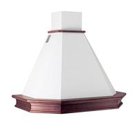 Cappa Cucina Rustica Aspirante Filtrante 500 m³/h 90 cm Made in Italy ● Sonia Bianca Camino Estensibile Cornice Legno Grezzo ● Filtri Antigrasso Alluminio Illuminazione LED 3 Velocità Esercizio