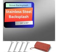 Cappa da parete in acciaio inox per cucina - 61 x 76,2 cm - quattro fori pre-forati, accessori per appendere e asciugamano per la pulizia inclusi per una facile installazione