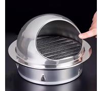 Cappa di Scarico da Cucina Griglia di Ventilazione in Acciaio Inox a Parete Cappuccio Anti Corrente per Cappa Aspirante Griglia Rotonda 50-300mm Resistente alle Intemperie per Esterno(90mm/3.5in)