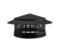 Cappa di scarico impermeabile in acciaio inossidabile con copertura in rete per prese d'aria e prese d'aria, anti-vento, colore nero (200 mm)