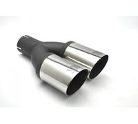 Cappa di Scarico Tubo Finale Doppio 80mm Ulter N2-08-1 Acciaio 50mm Collegamento