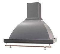 Cappa FHULLER Parete Rustica Moderna Marta K213 da 90 Motore 420 M³/h di serie, "600 M³/h OPZIONE", Verniciata ANTRACITE Con Tubo Sottopensile Rame, 3 Velocità, Luci Led 2 W, Pannelli Alluminio