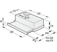 Gorenje TH62E4X cappa aspirante/illuminazione a LED, filtro in poliuretano, scarico o ricircolo, effetto acciaio inox, potenza 450 M³/H