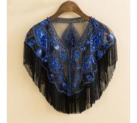 Cappa In Pizzo In Rete Con Paillettes E Frange Per Donne Bolero Sciarpa Moda