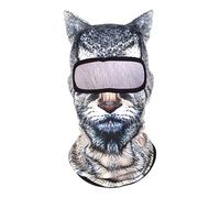 Cappa integrale 3D - Maschera con orecchie, motivo tridimensionale, cappello per feste di Halloween, per eventi musicali, costume cosplay, copricapo tematico, maschera divertente unisex