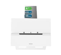 Cecotec Cappa Aspirante 60 cm Vetro Temperato. Bolero Flux DT 608010 Glass White A++ 210W, Cappa 60cm vetro bianco, Flusso d'Aria 800m3/h, A++, Elettronico, LED, Carbonio Ø176, alluminio 5 strati