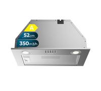 Cecotec Cappa Aspirante 52 cm Integrata Flux IM 523500 Inox B. Potenza Di Aspirazione 350M3/H, Motore 70W, Controllo Meccanico, 3 Livelli Di Potenza, Luce E Filtro Al Carbonio, Inox