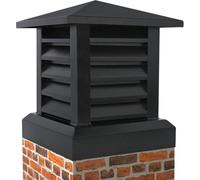 Cappa per camino con design Louvre per protezione da pioggia e vento su caminetti esterni