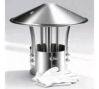 Cappa per Camino in Acciaio Inox, Cappello del Camino Antipioggia, Copertura Antipioggia, Cappello Terminale Canna Fumaria Stile Ombrello, Cappello del Camino(200mm(8in))