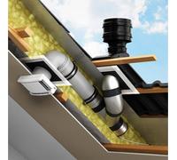 Cappa per tetto inclinato SDL e kit di collegamento per premontaggio KDHRVA 03 nero di Aereco - 130445