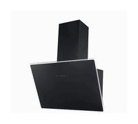 Respekta Cappa aspirante senza testa/cappa inclinata 60 cm/paralume in vetro con telaio in metallo nero/funzione di scarico e ricircolo / CH112060S / A++ / 39-59 dB