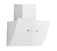 Respekta Cappa aspirante senza testa / Cappa inclinata 60 cm / Alloggiamento in metallo con paralume in vetro bianco / Funzione di scarico e ricircolo / CH99060WA / A / 66-72 dB