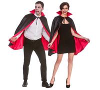 Cappa Vampiro Adulti Halloween Deluxe 80Cm Dracula Costume Accessorio