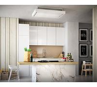 Cappa ventilata da soffitto, 120 x 60 cm, ventilatore da soffitto/pistone ebm, potenza di aspirazione 940 m3/h, silenzioso/cappa aspirante con aspirazione dei bordi/purificazione dell'aria tramite ionizzazione elettrica.