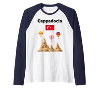Cappadocia Souvenir Turco Mongolfiera Bandiera della Turchia Maglia con Maniche Raglan