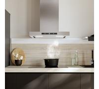 Cecotec Cappa Aspirante 60 cm - Cappa Cucina. Bolero Flux TT 608000 Slim Glass Black A++ 165W, Cappa Aspirante 60cm inox, Flusso d'Aria 800m3/h, A++, Touch, LED, Carbonio Ø176, alluminio 5 strati