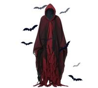 Cappe Con Cappuccio Di Halloween Tessuto In Lino Design A Rete Bianca | Con Cappuccio Ideale per di Ruolo, Feste di Natale, Halloween, Eventi Cosplay, Travestimenti Adulti