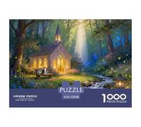 Cappella della foresta Puzzle in Legno Impermeabile DIY Puzzles Da 1000 Pezzi Per Adulti Colorati Giochi Educativi