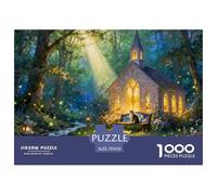 Cappella della foresta Puzzle in Legno Impermeabile DIY Puzzles Da 1000 Pezzi Regali Per Adulti Impossibili Per Decorazioni Domestiche