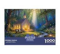 Cappella della foresta Puzzle in Legno Impermeabile Puzzles Da 1000 Pezzi Regali Per Adulti Colorati Giochi Di Impegnativi