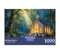 Cappella della foresta Puzzle in Legno Impermeabile Puzzles Da 1000 Pezzi Regali Per Adulti Divertenti Giochi Educativi