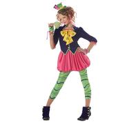 Cappellaio Matto Alice Wonderland Ragazza Vestito Costume Tween Grande 10-12