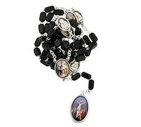 Cappelletta devozionale Madre Dolorosa | Perline nere rettangolari con scene dei sette dolori di Maria | Include opuscolo con istruzioni | Grande regalo cattolico per la cresima | Made in Italy