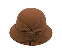 Cappelli a bombetta per le donne cappello alla pescatora francese a tesa | Cappello da bowler con motivo floreale 3D, tinta unita, in pile, a doppio strato, vintage, per la pesca, per uso quotidiano