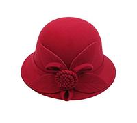 Cappelli a bombetta per le donne cappello alla pescatora francese a tesa | Cappello da bowler con motivo floreale 3D, tinta unita, in pile, a doppio strato, vintage, per la pesca, per uso quotidiano