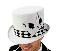 Cappelli a cilindro da uomo, design con carte da gioco, spettacoli teatrali, per spettacoli professionali, teatro, insegnanti, organizzatori di feste, cosplayer, Halloween, spettacoli teatrali, prove