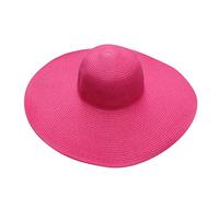 Cappelli a coda di cavallo da donna Bongrace cappello da spiaggia da bambina cappello da sole pieghevole da donna grande cappello da vacanza, Rosa acceso, Taglia unica