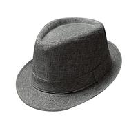 Cappelli a ombrello, da uomo e da donna, stile jazz, cappello da sole britannico, da viaggio, da lavoro, Grigio scuro, Taglia unica