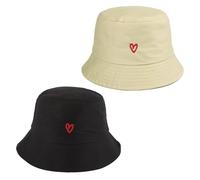 Cappelli A Secchiello Ricamati in 2 Pezzi, Cappelli A Secchiello Semplici E alla Moda, Cappelli A Secchiello per La Protezione Solare, Cappelli da Pesca, Cappelli A Secchiello da Donna