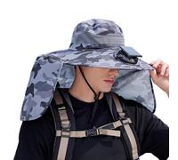 Cappelli a ventaglio solare da uomo, a tesa larga, traspirante, cappello da pesca con patta per il collo, da donna per campeggio, giardino, attività all'aperto, giornate calde ed escursioni