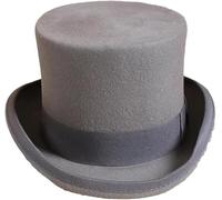 Cappelli Autunnali e Invernali Uomo Donna Lana Piatto Uomo Top Fedora Versatile Gentleman Cilindro Cappello Steampunk Elegante(Gray)
