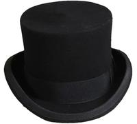 Cappelli Autunnali e Invernali Uomo Donna Lana Piatto Uomo Top Fedora Versatile Gentleman Cilindro Cappello Steampunk Elegante(Black)