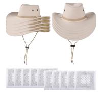 Cappelli & Bandane Cowboy 10 Set, Cowgirl Cappelli Bianchi Donne Uomini Stile Western Cappelli Regolabili, Accessori Costume Per Attività All'aperto E Feste