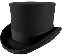 Cappelli Classici in Feltro di Lana, Berretto da Equitazione, Cappello Magico, Cappello A Cilindro da Uomo, Cappello Vintage da Donna per Costumi, Matrimoni Ed Eventi, Black, S 52-55cm