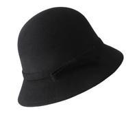 Cappelli Cloche da Principessa Fatti a Mano Cappello di Lana Elegante Cappello da Sole Sorpresa per la Fidanzata per le Vacanze Moda Francese, Nero , Taglia unica