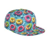 Cappelli colorati con stampa ad anello da nuoto per uomo e donna, cappello regolabile con visiera piatta per uomo berretto da baseball
