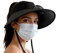 Cappelli con ventilatore da donna | ad ala larga protezione UV UPF 50+ Attrezzature rinfrescanti - Cappello con energia solare | per, escursionismo, pic-nic, campeggio, escursioni all'aria aperta