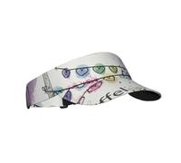 Cappelli con visiera parasole, cappello sportivo vuoto per golf, tennis, corsa e jogging, pittura con elementi di Parigi
