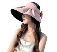 Cappelli con visiera parasole da donna a tesa larga UPF 50+ cappelli da pescatore estivi cappelli da spiaggia ripiegabili protezione UV cappello da pesca escursionismo, Rosa, M